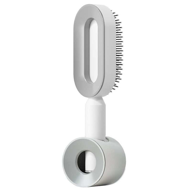 Self Cleaning Hair Brush For Women One-key Cleaning Hair Loss Airbag Massage Scalp Comb Anti-Static Hairbrush – Elegant white Set