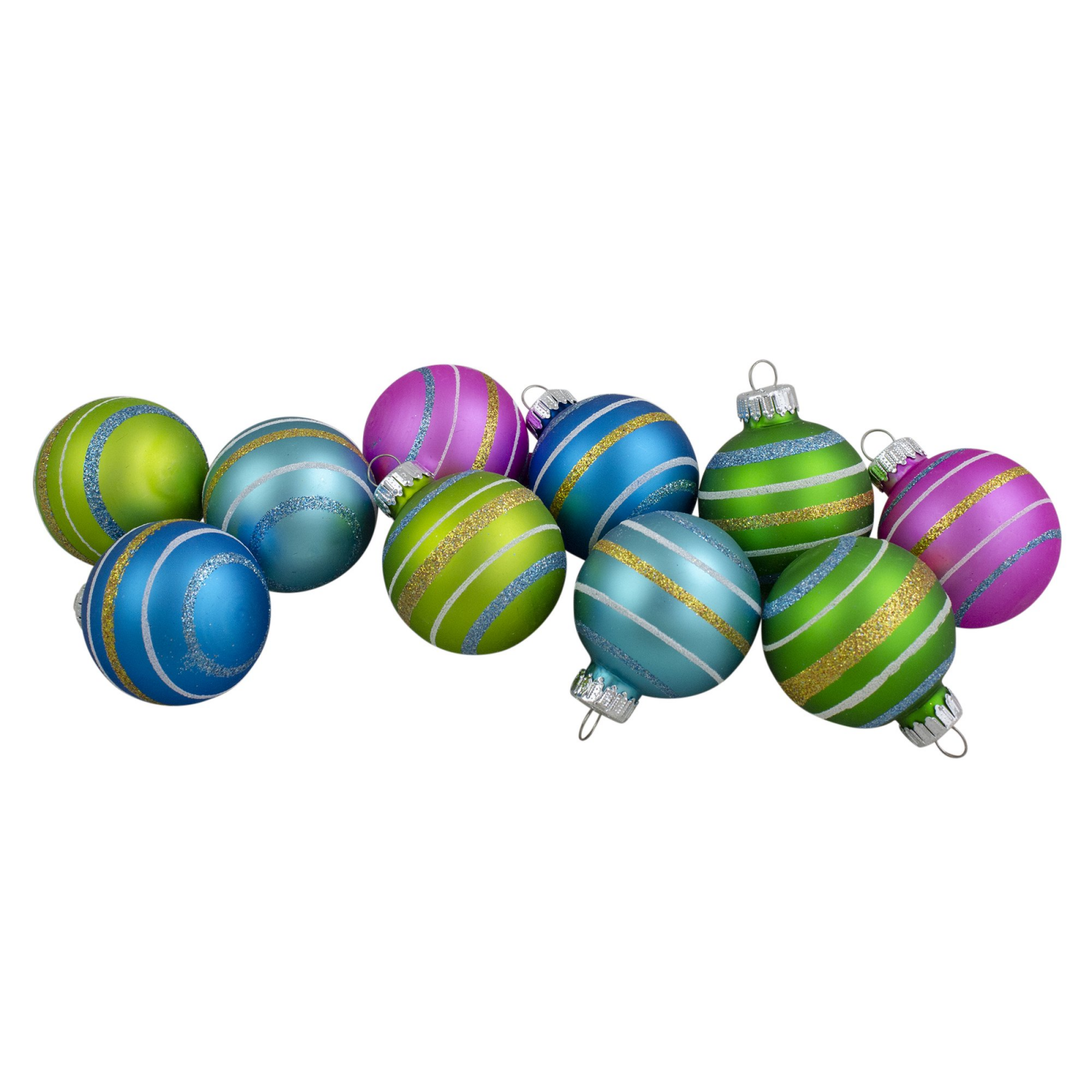 Swirl Glass Christmas Ball Ornaments, 1.5 In 40mm, Multicolor, 10ct – A