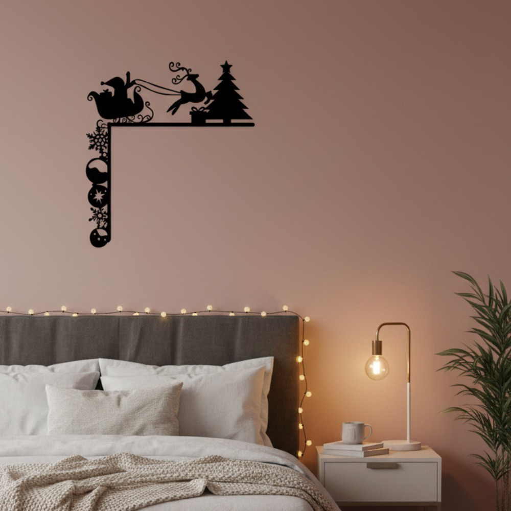 Removable Christmas Sleigh Wall Decals Festive Holiday Stickers for Doors Walls Windows, Easy to Apply and Remove Cozy, Winter Seasonal Aesthetic Decor, Durable Adhesive Accent – view 3