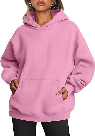 Women's Hoodies With Pockets Fashion Solid Sweatshirt Oversized Hooded Sweater Womens Clothing – Pink