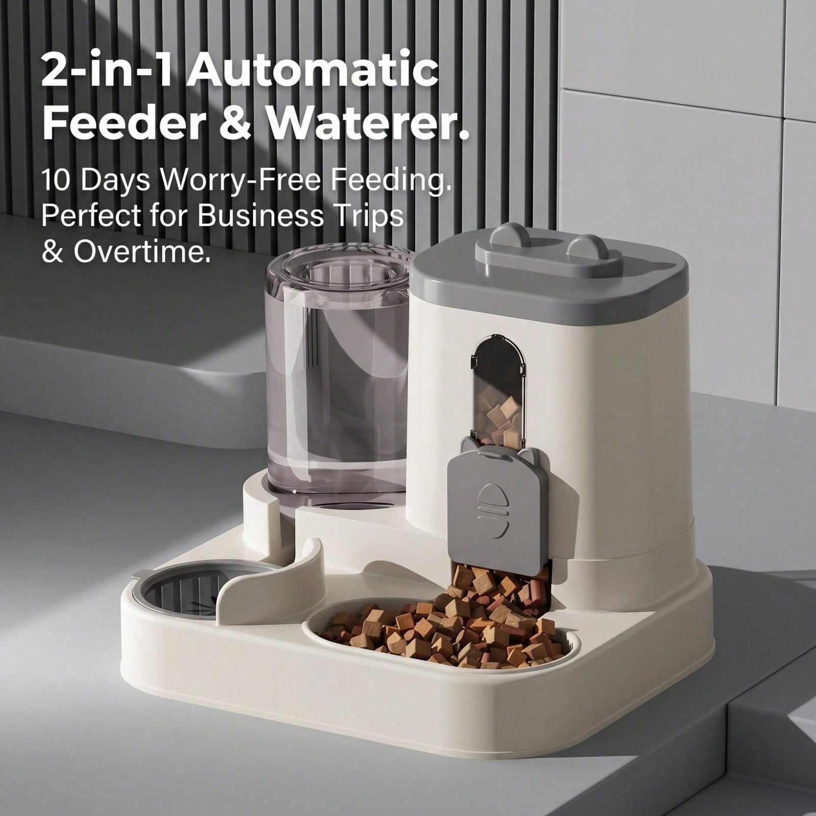 4 Colors Gravity Pet Feeder Water Dispenser Cute Cat Shaped Automatic Food Water Bowl Large Capacity Detachable Stable Anti Slip Base Feeding Supplies For Cats Puppies Small Animals Home Indoor Use – view 10