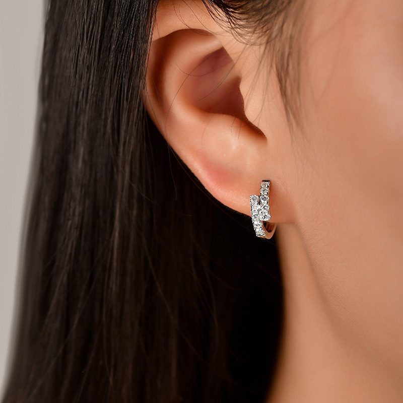 Small Diamond Ear Clip Female Light Luxury Minority Commuting Fashion Earrings Christmas Gift Wedding Jewelry – view 4