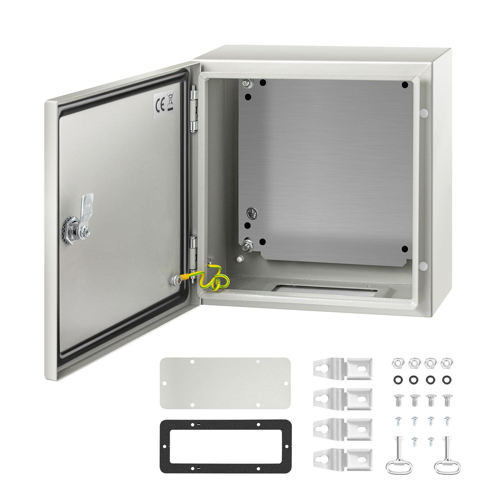 VEVOR NEMA Steel Enclosure, 12 X 12 X 6inch NEMA 4X Steel Electrical Box, IP66 Waterproof & Dustproof, Outdoor Indoor Electrical Junction Box, With Mounting Plate – Default
