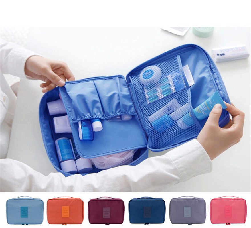 Portable Cosmetic Bag Waterproof Divider Multi-grid Pockets Toiletry Bags Travel Storage Handbags Women Make Up Bag – view 8