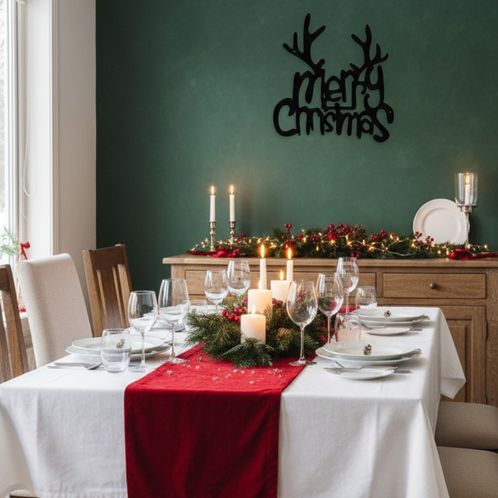 Wrought Iron Christmas Antlers Metal Wall, Decor Rustproof Black Finish Rustic Farmhouse, Xmas Hanging Ornament Holiday, Wall Decoration for Mantel, Entryway Distinctive Holiday – 54926605