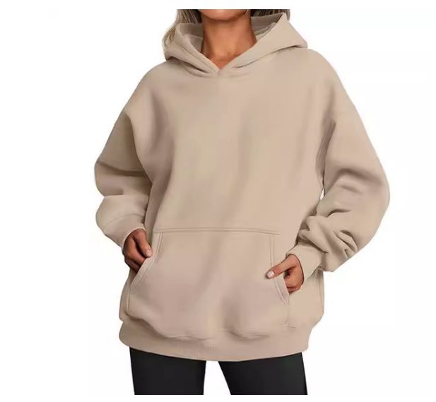 Women's Hoodies With Pockets Fashion Solid Sweatshirt Oversized Hooded Sweater Womens Clothing – Sand colored