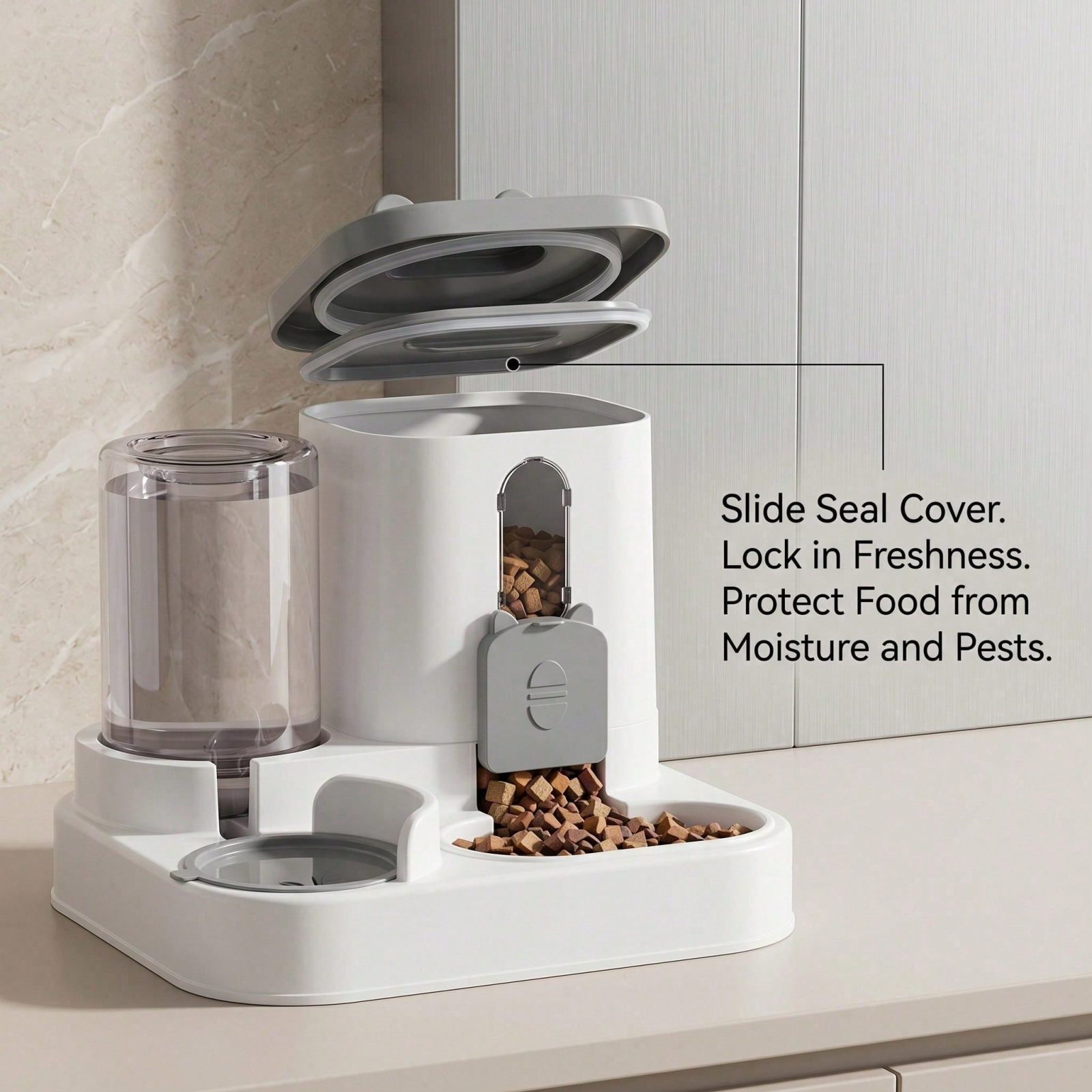 4 Colors Gravity Pet Feeder Water Dispenser Cute Cat Shaped Automatic Food Water Bowl Large Capacity Detachable Stable Anti Slip Base Feeding Supplies For Cats Puppies Small Animals Home Indoor Use – view 11