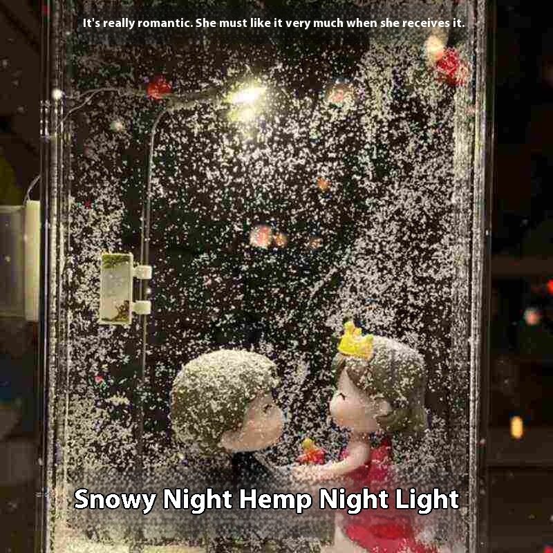 Magic Snowy Landscape Night Lights Small Street Light Snowy Flowing Night DIY Christmas Lights Christmas Desktop Decor Handmade – 3 Style