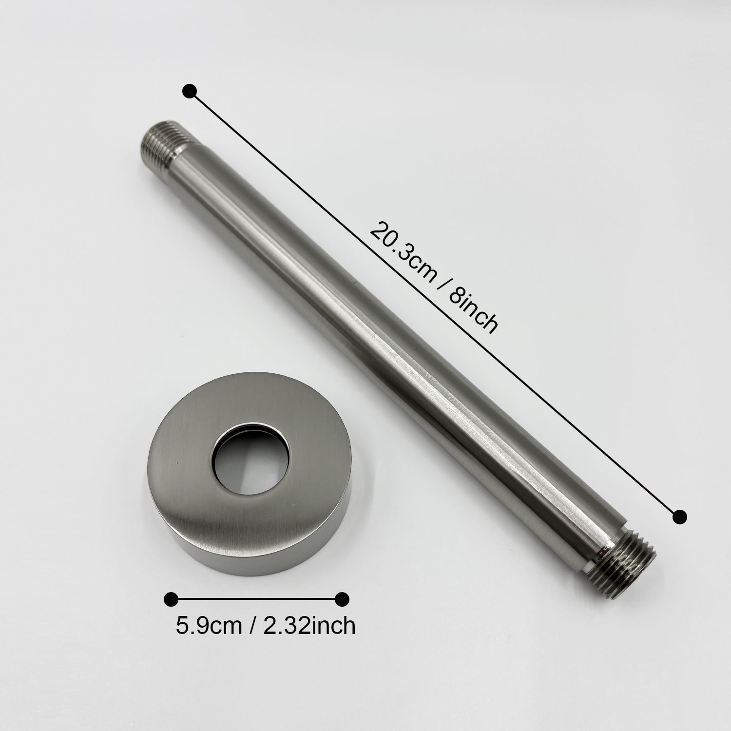 Ceiling Mounted Shower Arm With Flange, Rain Shower Arm Universal Connection, For Fixed Rain Shower Head, 304 Stainless Steel, Bathroom Accessories – view 9