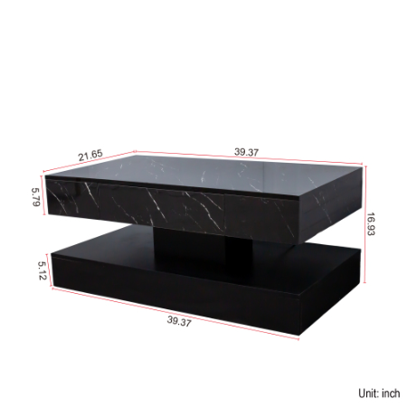 6.93IN High LED Coffee Table,Modern Coffee Table For Living Room,Living Room Tables,Large Living Room Furniture,LED Lights – view 8