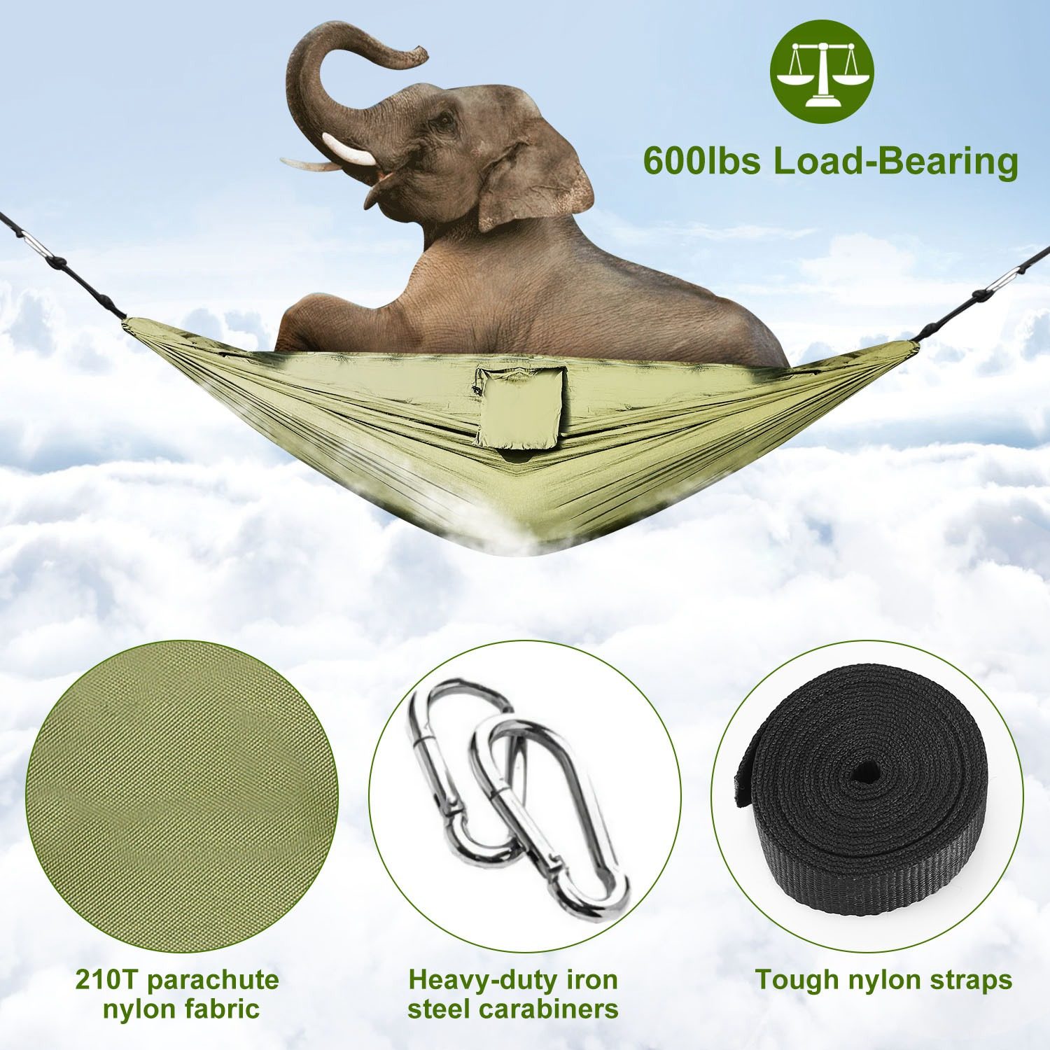 Camping Hammock, Portable Double Hammock With Net – view 6