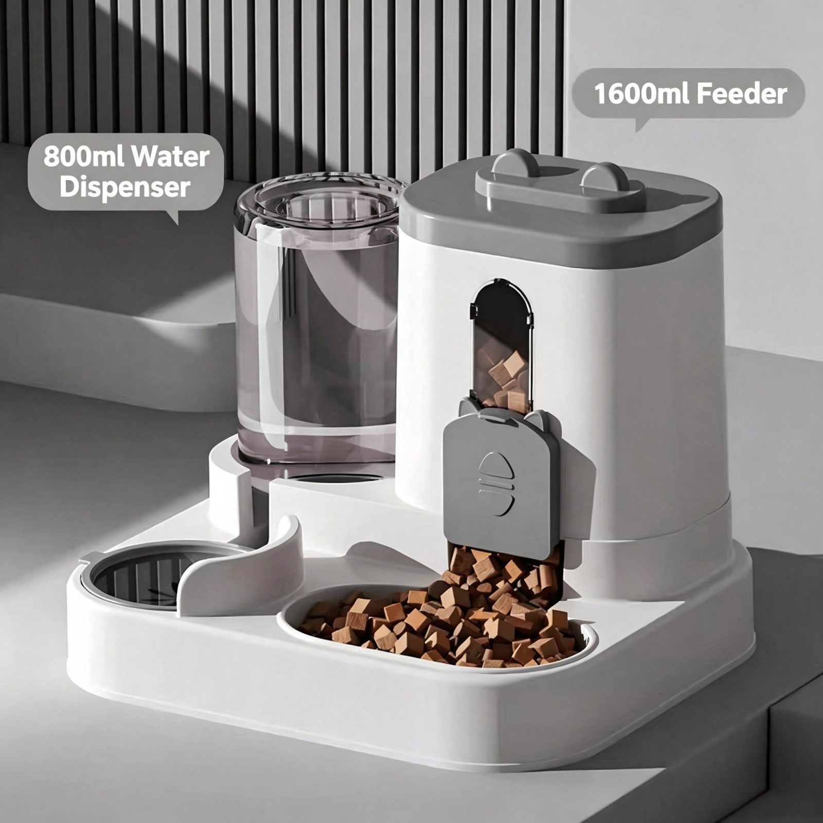 4 Colors Gravity Pet Feeder Water Dispenser Cute Cat Shaped Automatic Food Water Bowl Large Capacity Detachable Stable Anti Slip Base Feeding Supplies For Cats Puppies Small Animals Home Indoor Use – view 8