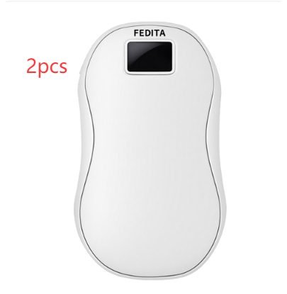 Large Capacity Double-sided Heating Digital Display USB Charging Portable Hand Warmer – N20 White