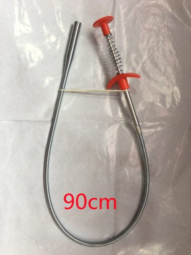 60CM Sewer Dredger Spring Pipe Dredging Tool Household Hair Cleaner Drain Clog Remover Cleaning Tools Household For Kitchen Sink Kitchen Gadgets – White 90cm