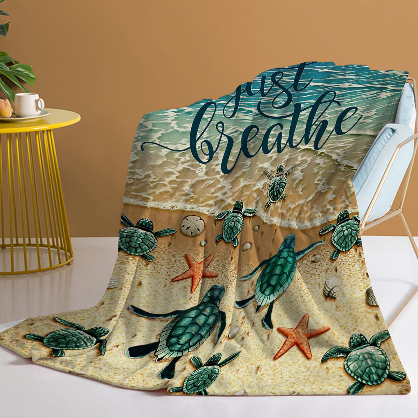 Tropical Baby Sea Turtle Flannel Fleece Blanket 3D Ocean Waves Flannel Soft Plush Throw Blanket Cozy Blankets For Bed Chair Car Sofa Couch Bedroom 150x200cm Temu Can Only Be Self-picked Up – view 5