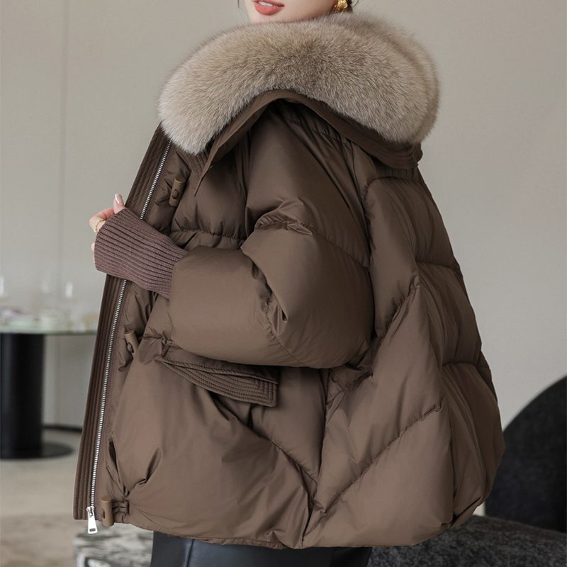 Down Cotton-padded Jacket Women's Short Fur Collar Thickened Coat Winter Clothing – view 12