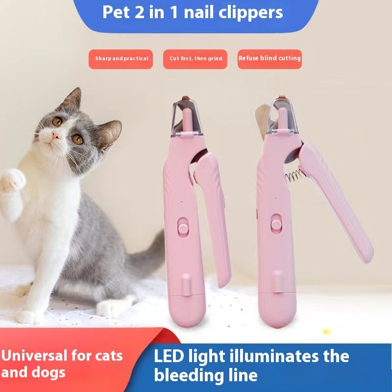 2 In 1 Pet Nail Clippers With Led Light Dog Cat Special Blood Line Scissors Multifunction Animals Paw Nail Trimmer Pet Supplies – view 15