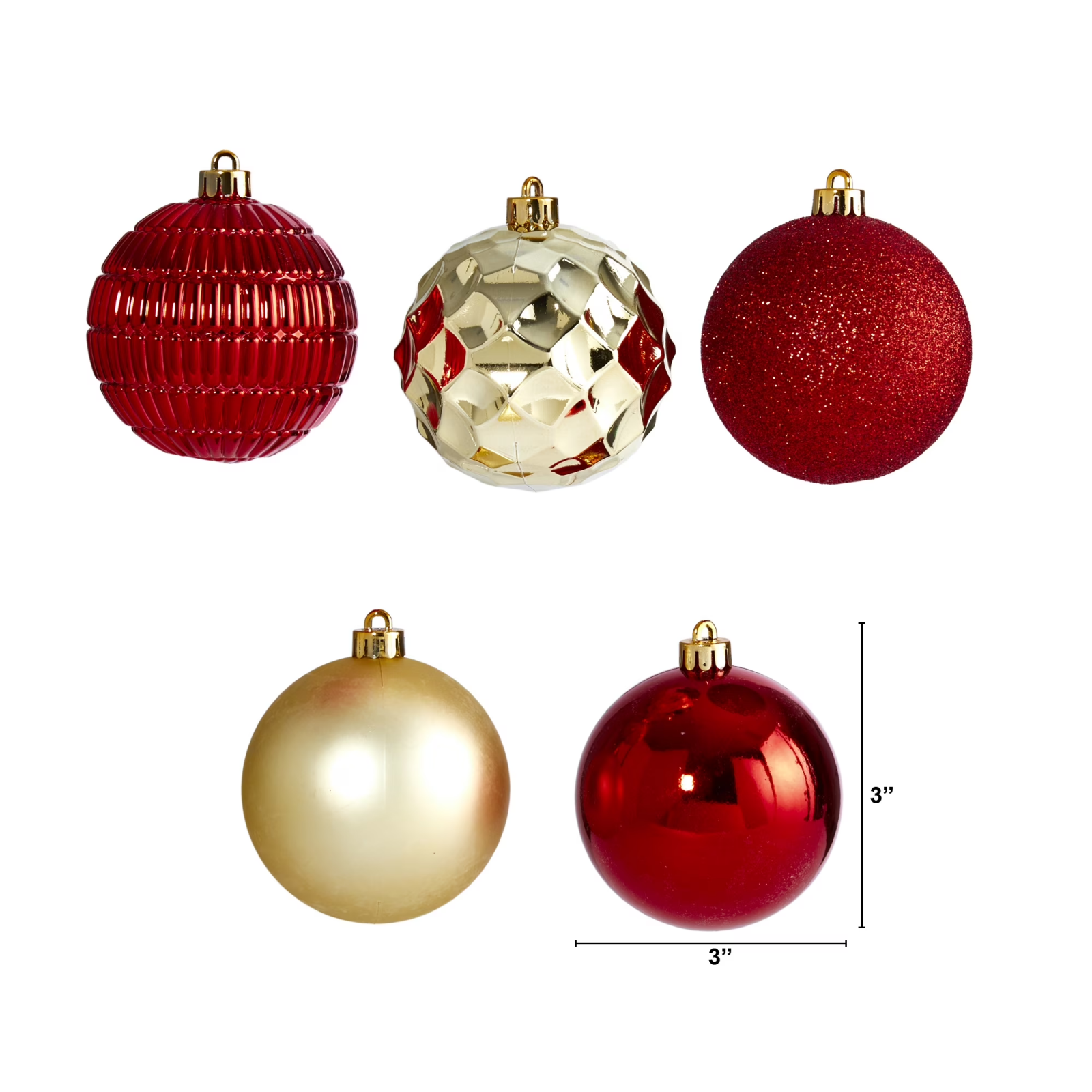 Assorted Colors Glass Christmas Ball Ornaments, 40 Count 3.00in – A