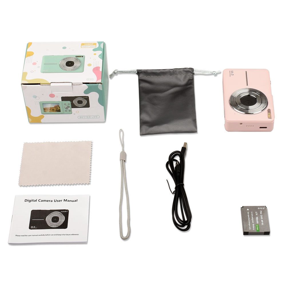 Mini Digital Camera Children's HD Digital Camera Student Mini Digital Camera Boys And Girls Christmas Birthday Gift Children's Entry-level Camera – Pink With 32G Memory Card