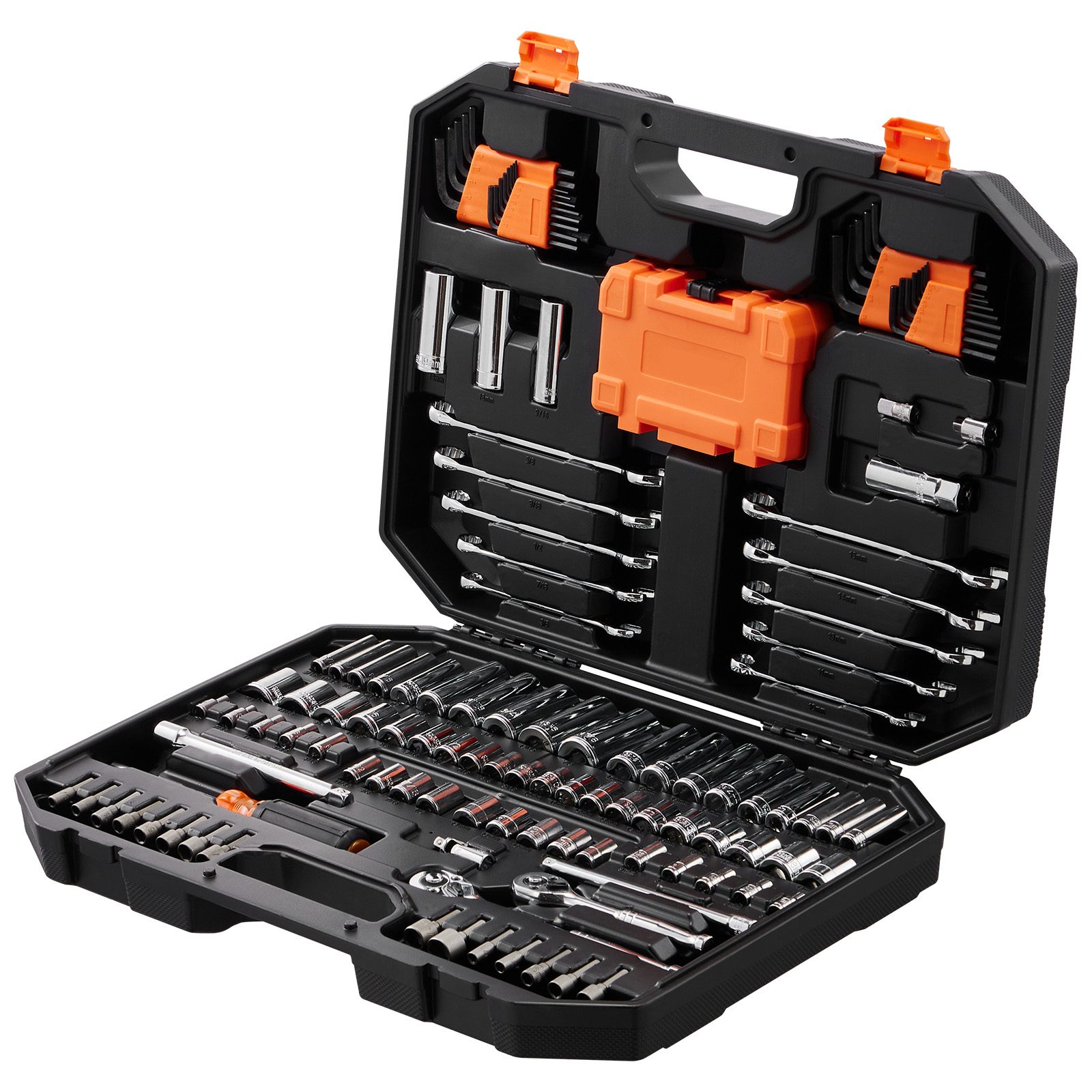 VEVOR Mechanics Tool Set And Socket Set, Drive Deep And Standard Sockets, 145 Pcs SAE And Metric Mechanic Tool Kit With Bits, Combination Wrench, Hex Wrenches, Accessories, Storage Case – view 6