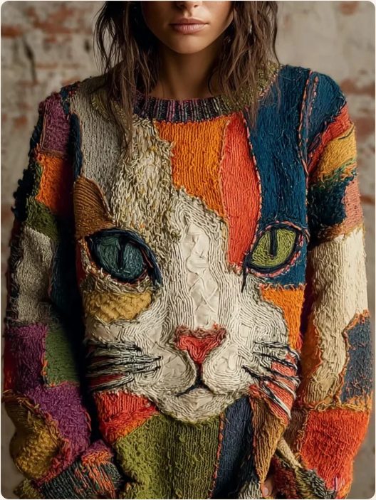 Knitted Women Crew Neck Sweater Loose Pullover Female Jumper Elegant Spring Warm Spring New Year Trendy Christmas Sweater – YLKJN554177