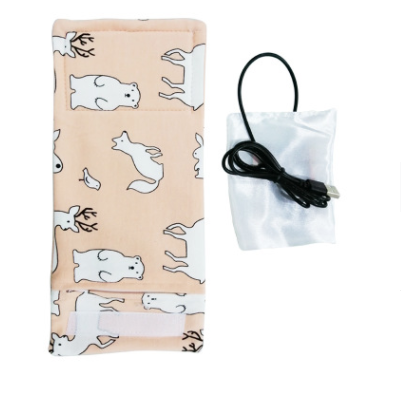 USB Milk Water Warmer Travel Stroller Insulated Bag Portable Baby Nursing Bottle Heater Cover Baby Food Warmer Bottle Warmer – Pink Polar bear