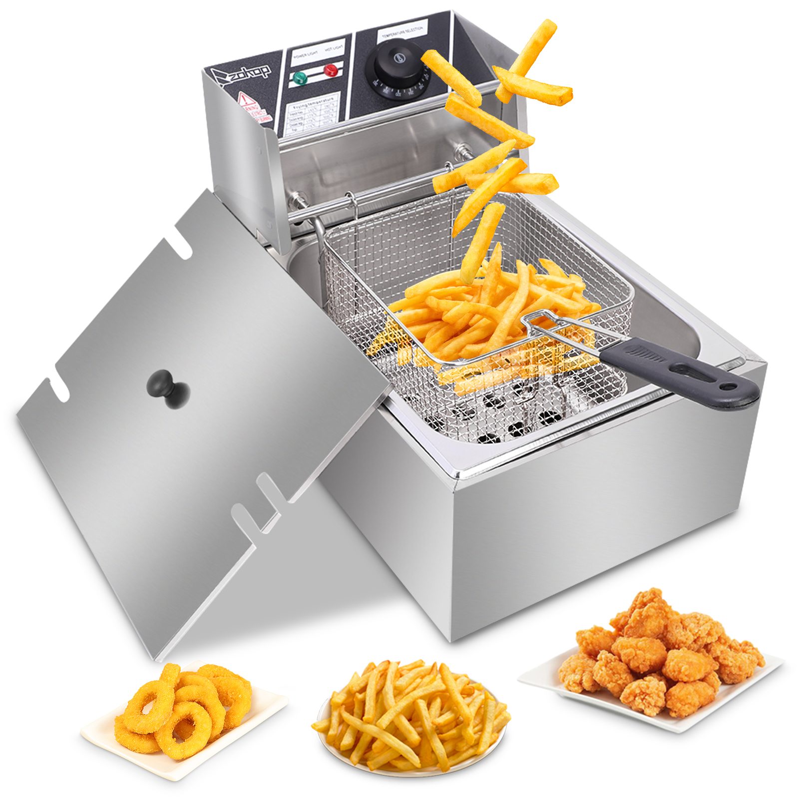 Electric Fryer Silver Stainless Steel Single Cylinder – Argent
