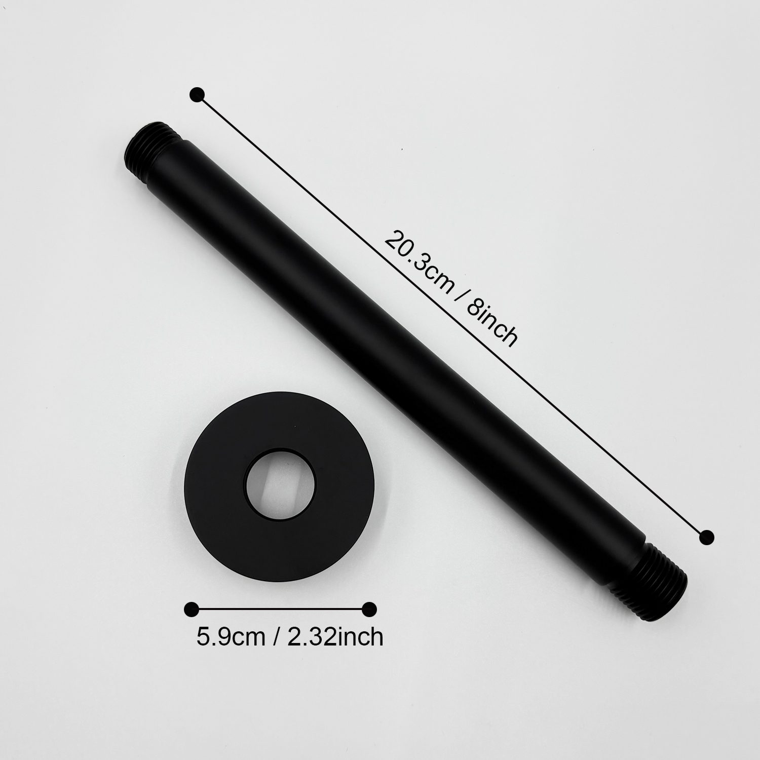Ceiling Mounted Shower Arm With Flange, Rain Shower Arm Universal Connection, For Fixed Rain Shower Head, 304 Stainless Steel, Bathroom Accessories – view 3
