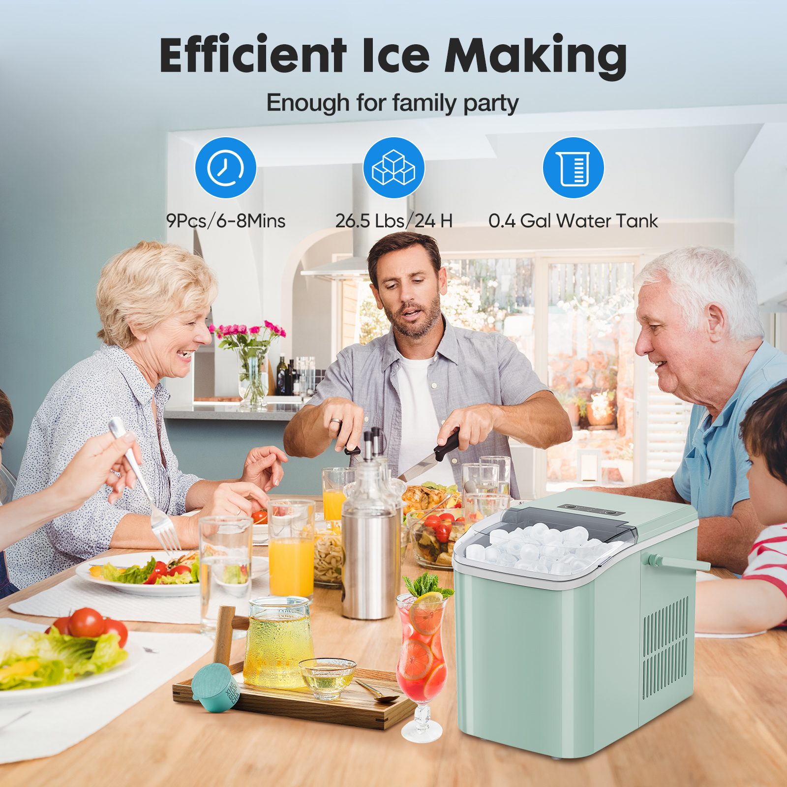 Portable Ice Maker-Special Reminder- Do Not Use Sugary Drinks, Coffee, Or Other Colored Beverages In The Ice Maker To Avoid Pump Clogging And Internal Staining. – view 7