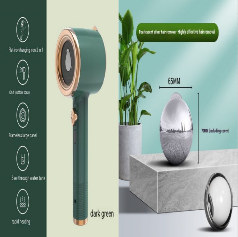 Mini Portable Handheld Garment Steamer Fabric Steam Iron For Clothes Travel Home Appliances Vertical US Plug Ironing Machine – Green set
