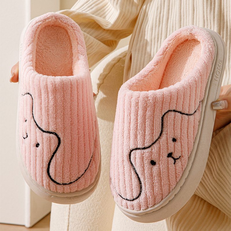 Striped Cat Slippers Indoor Couple Non-slip Floor Bedroom Slipper Winter Warm Plush House Shoes Women Men – view 11