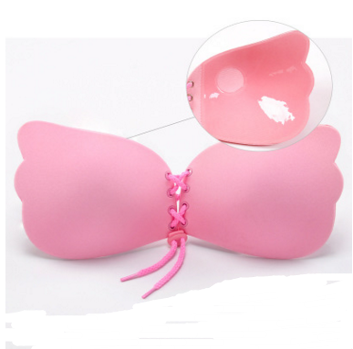 Large Size Strapless Bra Adhesive Sticky Push Up Bras For Women Rabbit Brassiere Lingerie Invisible Women Hot – Pink