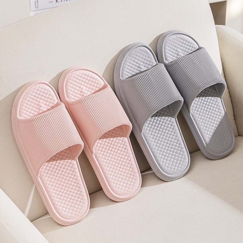 Summer Slipper Indoor House Shoes For Men Women Couples Solid Color Rhombus Striped Non-slip Bathroom Slippers – view 9