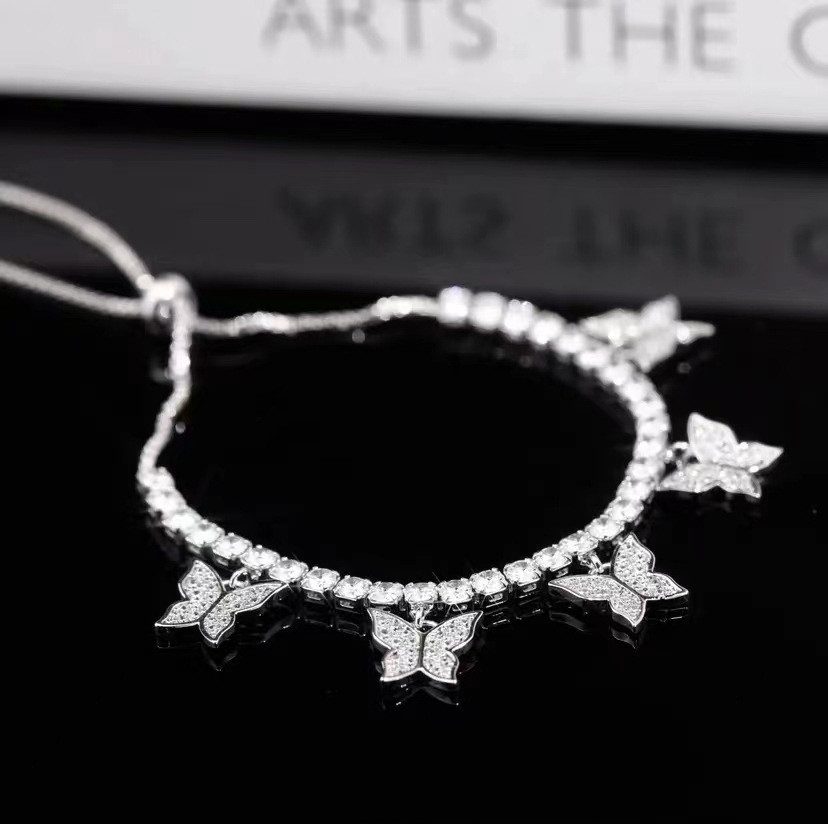 Multi Butterfly Bracelet Light Luxury Niche Micro-set Zircon – Silver