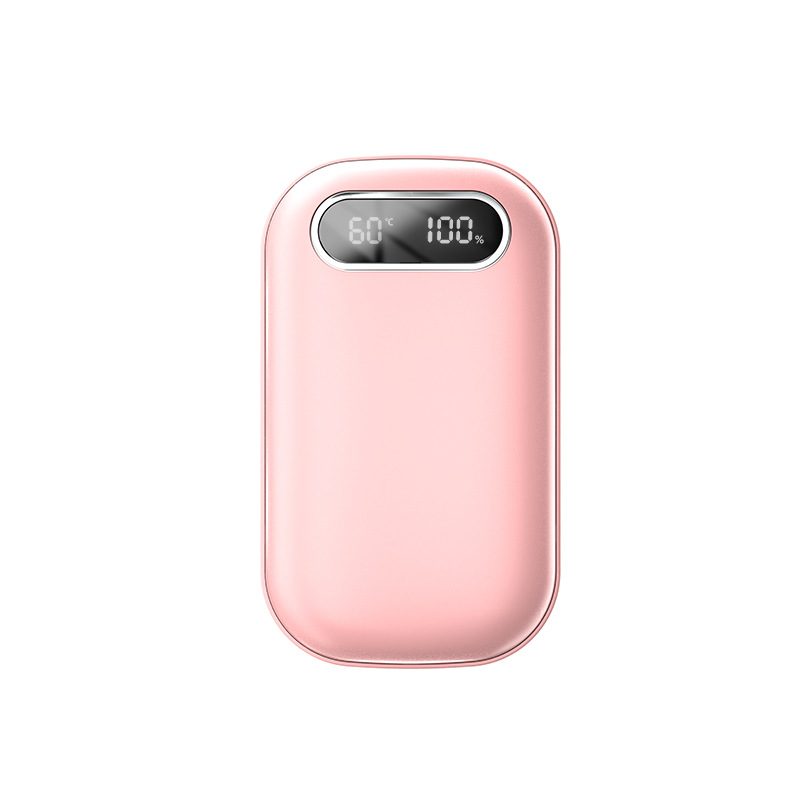 Large Capacity Double-sided Heating Digital Display USB Charging Portable Hand Warmer – N25 Pink