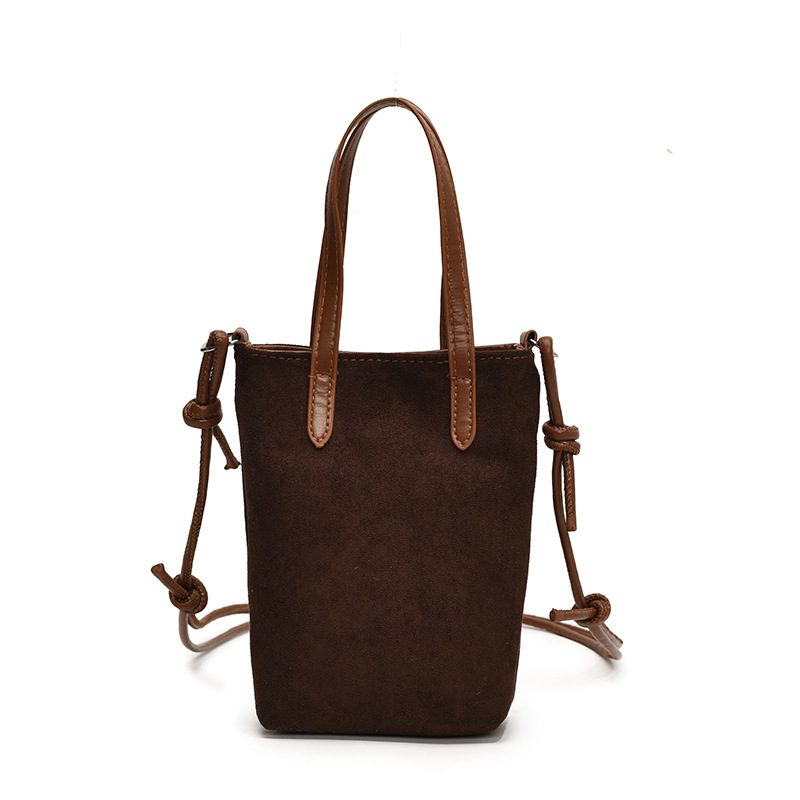Women's Crossbody Bag Autumn And Winter Retro Leopard Print Shoulder Bag Anime New Versatile Suede Phone Bag – Coffee