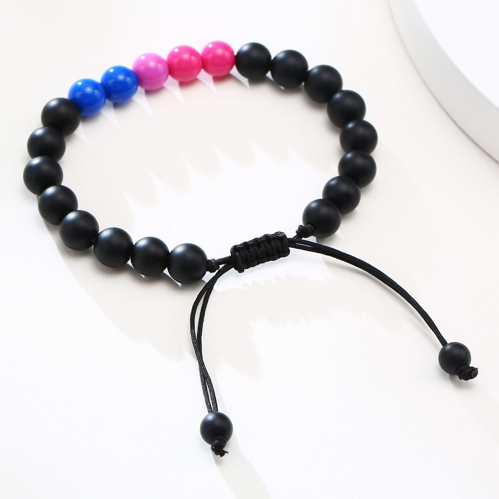 Bracelet Acrylic Black Agate Beaded Bracelet Friendship Men And Women – view 8