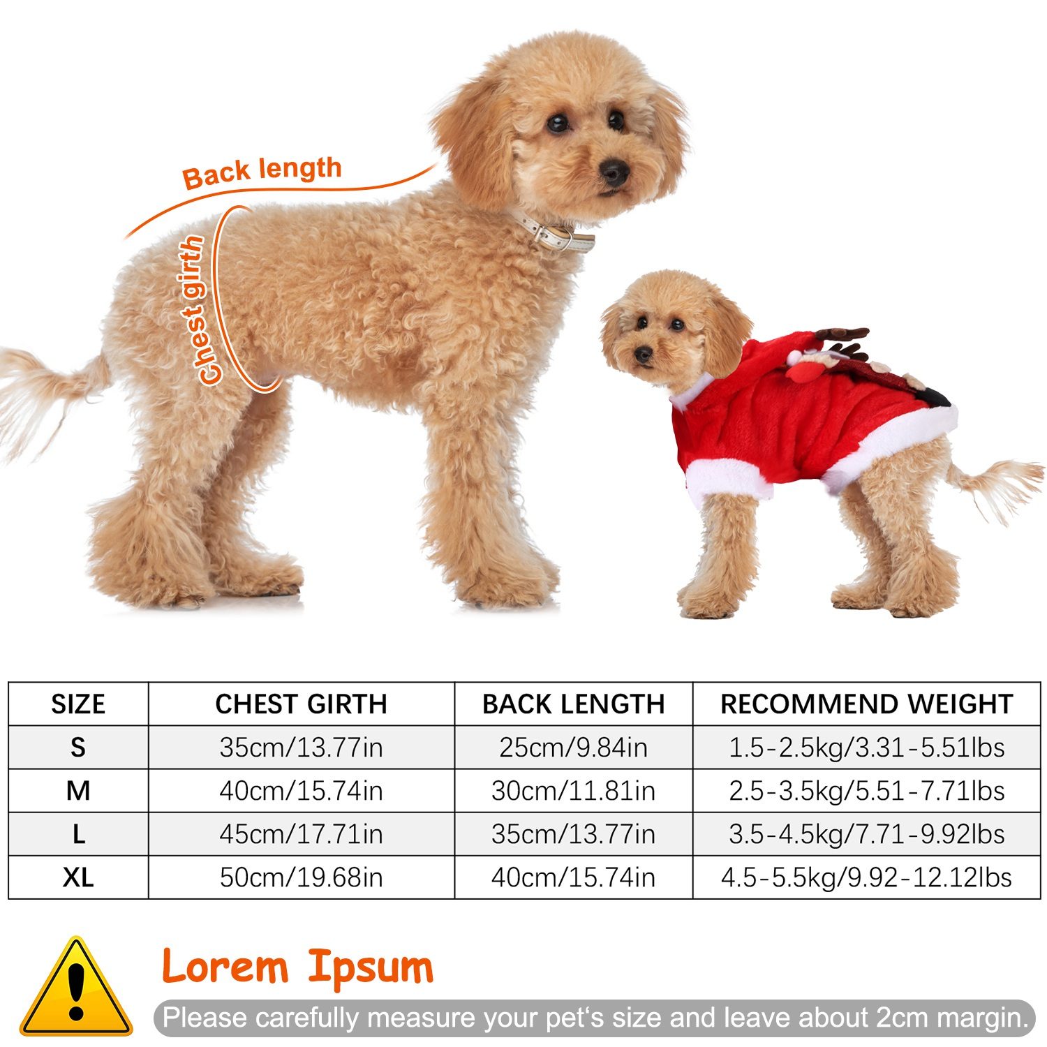1Pc Pet Christmas Clothes Santa Claus Reindeer Antlers Costume Winter Outfit New Year Coat For Small Medium Dogs Cats – view 7