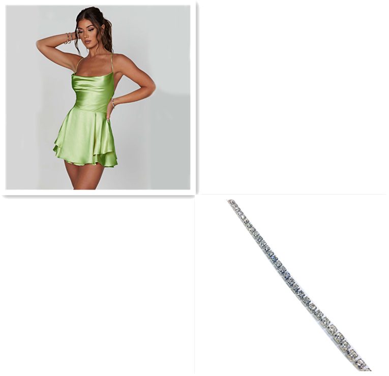 Sexy Suspender Skirt For Women Elegant Slim Strap Satin Backless Lace Up A-Line Short Dress Lady – Light Green Silver