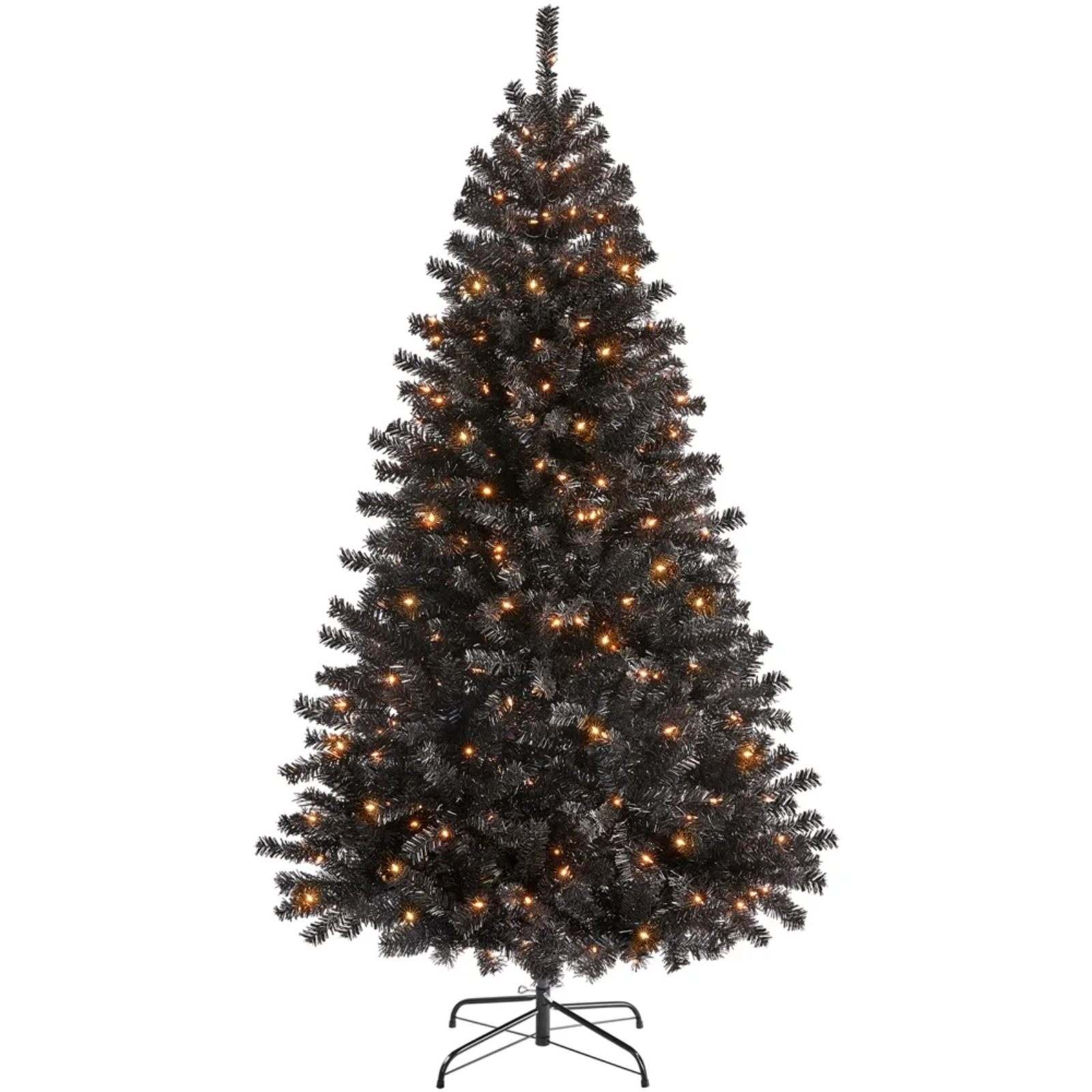Clear Prelit Incandescent Black Hinged Spruce Artificial Christmas Tree, 6 Ft – view 3