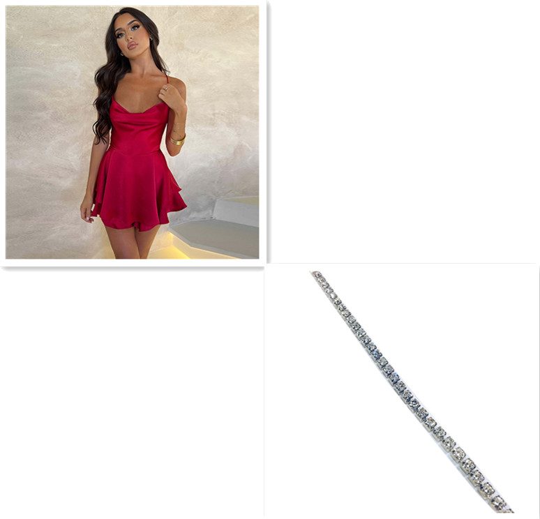 Sexy Suspender Skirt For Women Elegant Slim Strap Satin Backless Lace Up A-Line Short Dress Lady – Red Silver