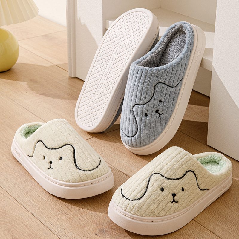 Striped Cat Slippers Indoor Couple Non-slip Floor Bedroom Slipper Winter Warm Plush House Shoes Women Men – view 10