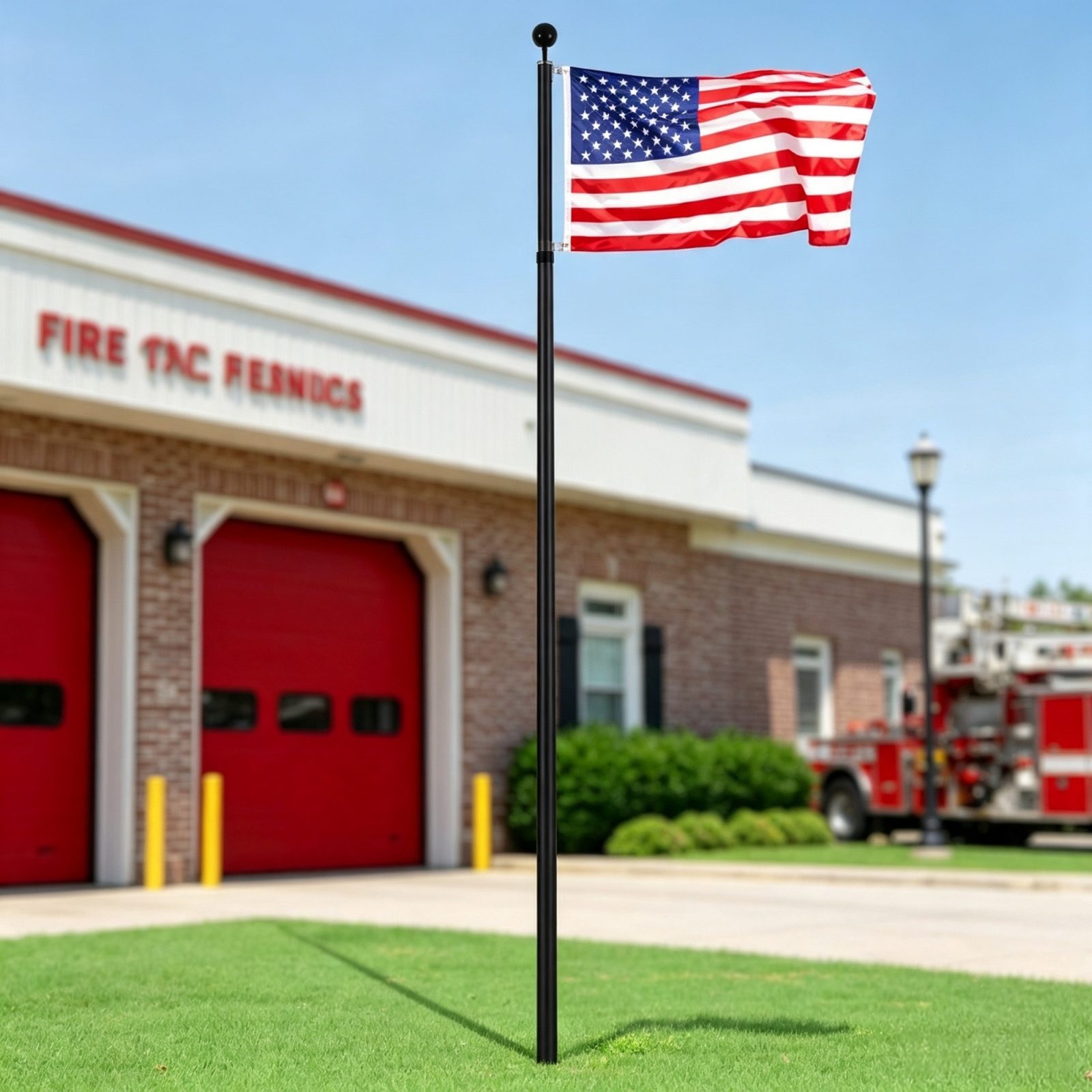 25FT Telescoping Flagpole Kit, 3 Display Modes with 3x5 American Flag & Professional Accessories, Black – view 5