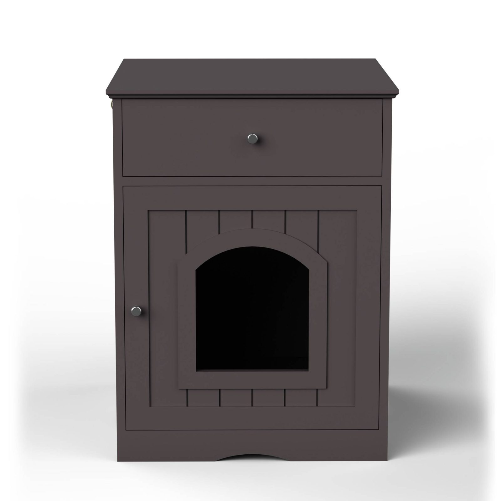 Wooden Pet House Cat Litter Box Enclosure With Drawer, Side Table Indoor Pet Crate – view 2