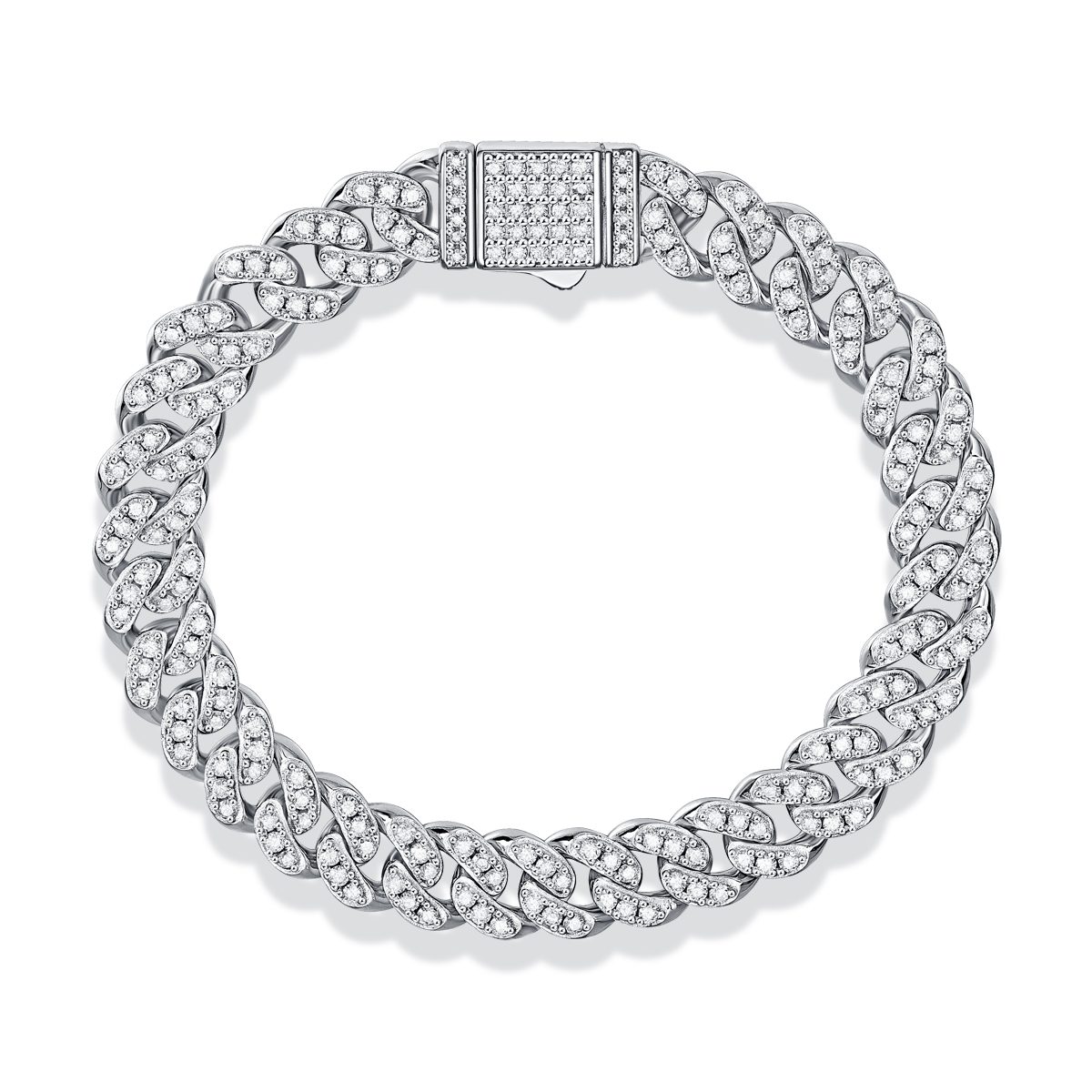 1The Light Of Faith Luxury Fashion Mossan Diamond S925 Silver Bracelet Prohibit Tk Sales