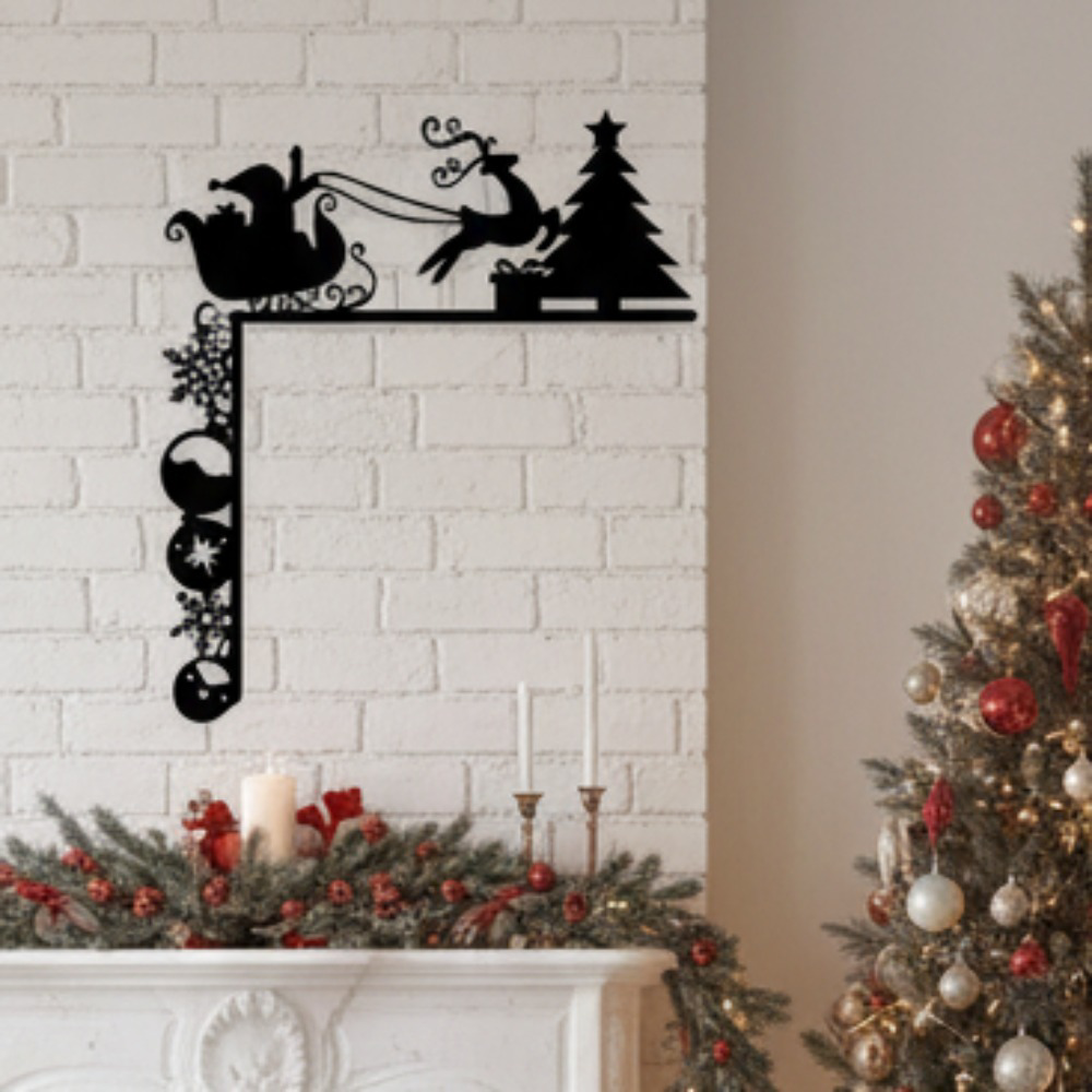 Removable Christmas Sleigh Wall Decals Festive, Holiday Stickers for Doors Walls Windows, Easy to Apply and Remove, Cozy Winter Seasonal Aesthetic, Decor Durable Adhesive – view 3