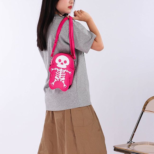 Halloween Skull Shoulder Bag Y2K Fashion Funny Cute Messenger Crossbody Bags Women Small Phone Bag – view 10