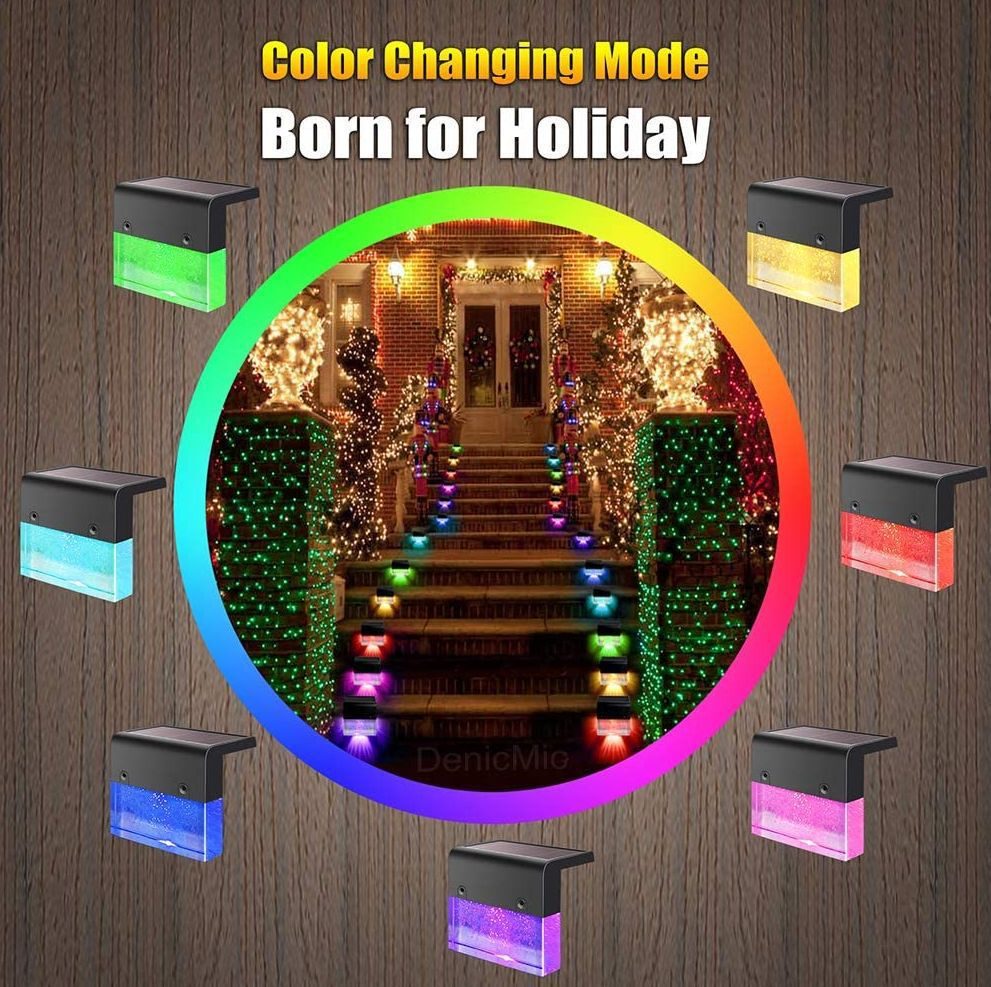 Waterproof New RGB LED Solar Light Step Fence Light – view 8