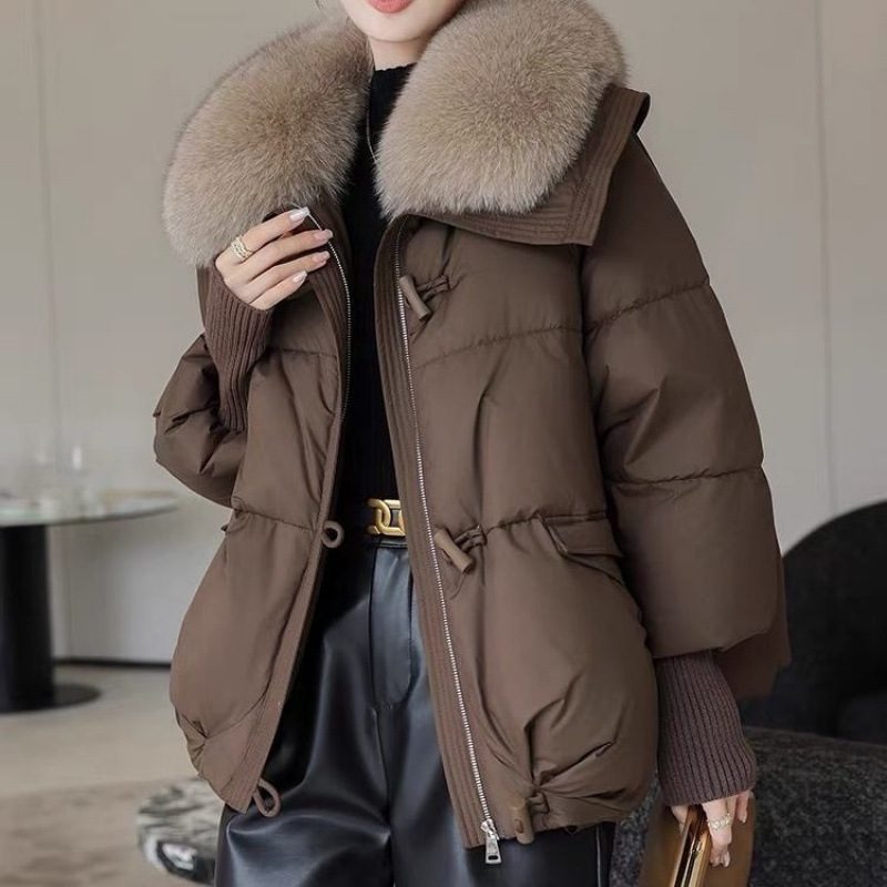 Down Cotton-padded Jacket Women's Short Fur Collar Thickened Coat Winter Clothing – view 6