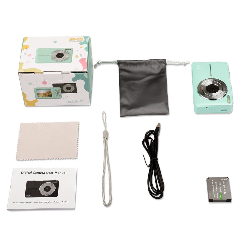Mini Digital Camera Children's HD Digital Camera Student Mini Digital Camera Boys And Girls Christmas Birthday Gift Children's Entry-level Camera – Green With 32G Memory Card